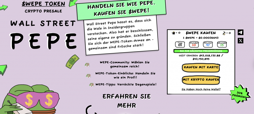 Wall Street pepe Website 