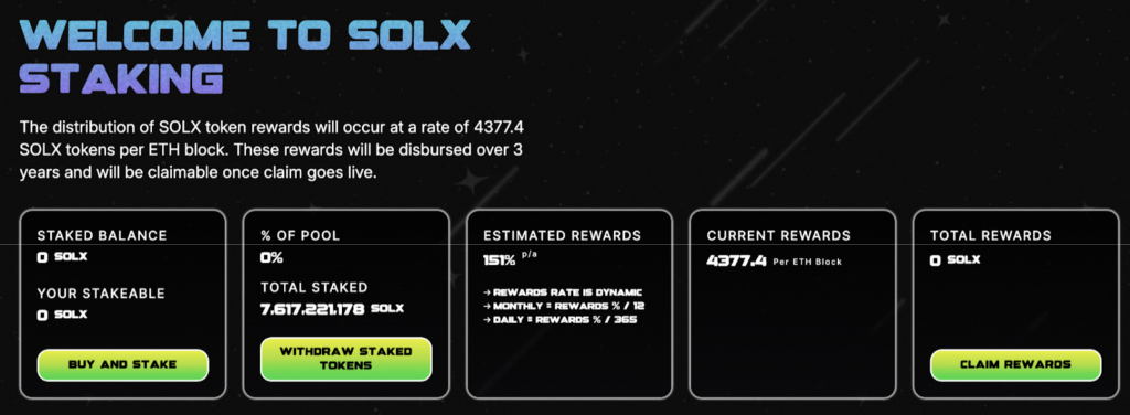 Solaxy Staking