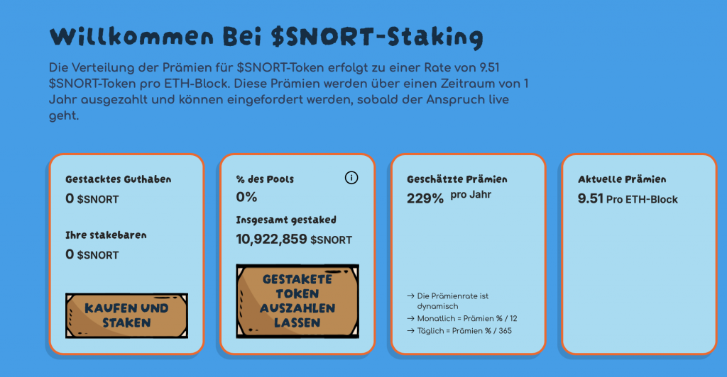SNORT Staking Dashboard 