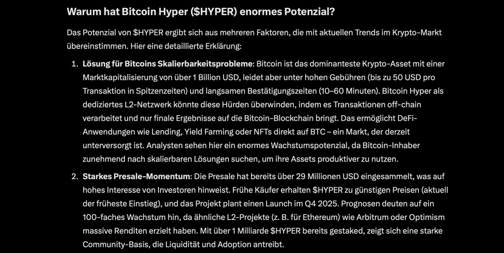 Grok über Hyper 